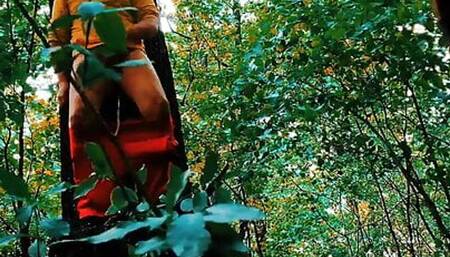 Wank in the forest