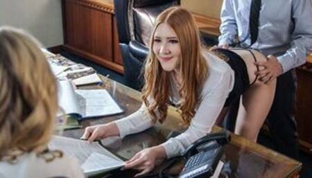 Submissive Secretary Quinn Waters Teaches The New Girl Harper Red How To Satisfy Boss - FreeUse Milf