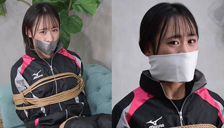 CDNY1-2 Cute Japanese CD Nanami Bound and Gagged in Windbreaker FULL (MP4)