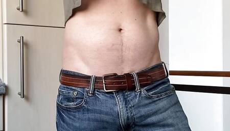 Strip of little dick with cockring on