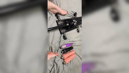 prettylilredhead69 slut squirting on fuckmachine