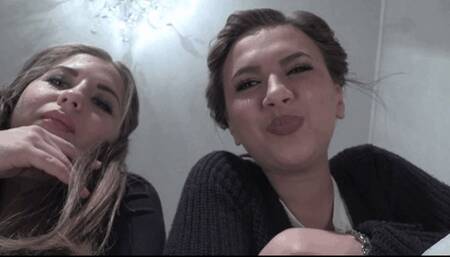 Amazing Pov! Clip 38-60-186Julia Me and my friend Betty You are on your knees in front of us, we put a collar on you and now we will humiliate and spit at you, a worm