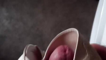 Tradesman wanking with customers bra and panties