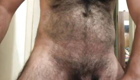 Hard perfect hairy body solo guy I  by fucking my hand