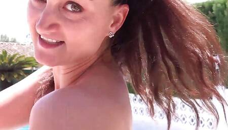 AuntJudysXXX - Hot MILF Housewife Eva Johnson fucks you on the patio (POV Experience)