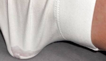 Cum in white adidas briefs