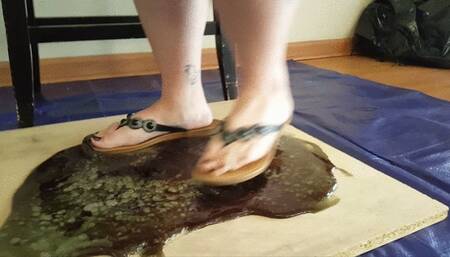 Gabby Alday Stuck in Leather Flip Flops