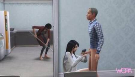 Stepdaughter and stepfather get involved in a forbidden relationship in front of their mother