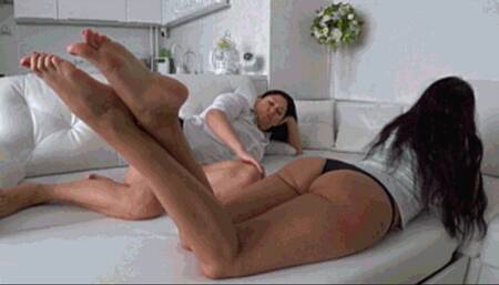 Evelina bites my feet and sucks my toes  Eb