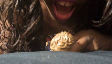 Giantess Licking Tiny Boyfriend's Body