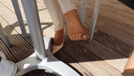 Shoe theft in the restaurant and tickling my feet HD mp4 1920x1080