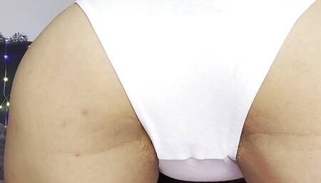 Farting on White Granny Panties