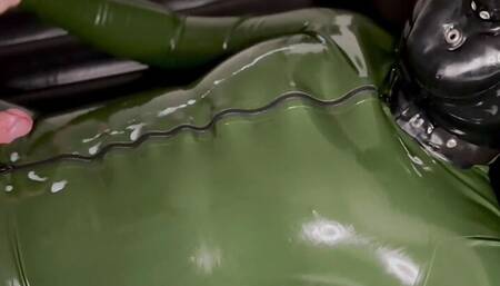 Hairy Rubber Gimp Shoots Massive Load Over Body