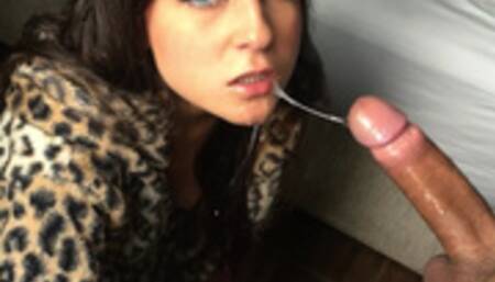 I made him cum all over his mouth until it ran down the sides