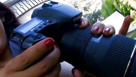 Fooling around in the backyard makes the redhead ache for