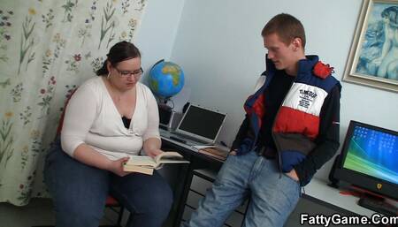 Fat teacher seduces big-cocked student into sex