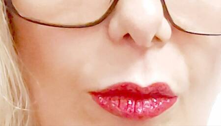 Close-up * French Inhalations * Coughing * Nose exhales