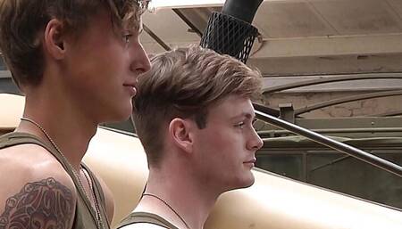 Army recruits Mickey Taylor and Leo Rain fuck Colby Parker