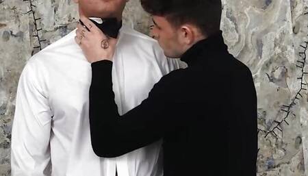Simon Best Rides His Butler's Denny Chris' Hard Dick Until He Unloads On His Face - Bromo