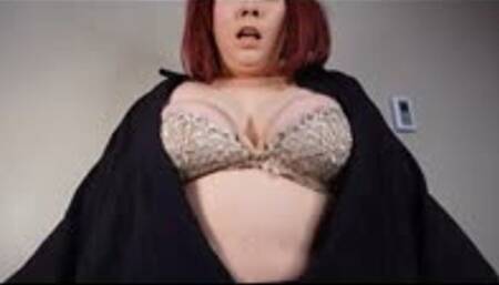 Rapid Growth on NYE! Redhead GF rapidly grows after New Year Shirt and Pants Destruction Breast Expansion and Button Popping MP4 640