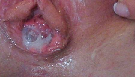 Fucking her wet pussy with my big cock and cumming inside!  Creampie!