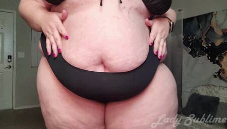 SSBBW Black Bikini Catwalk in Heels