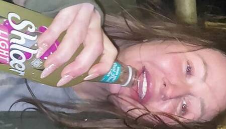 Bottle fucked on a motorway bridge