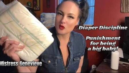 Mistress punishes you for your behavior by making you wear diapers