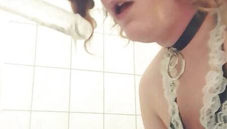 Devot Slut Dildo sucking gag Training at 6:00 in the Morning xD