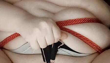 Chubby Aae Dragon Tied Up And Fingering Herself