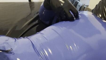 Blue rubberdrone cumshot with wand