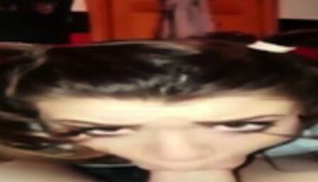 Cute Brunette Teen With Pigtails Sucks A Dick In POV After School