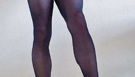 HUGE COCK and Big Cumload on Nylon Feet, Sexy Legs and Ass in Seamless Pantyhose