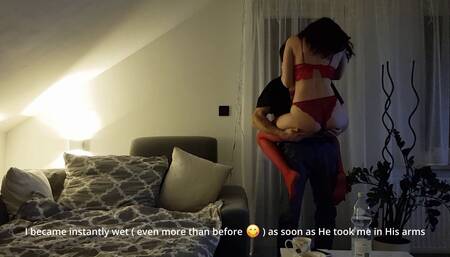 Cuckold Valentines Day wife spents with her Bull, while husband serves them