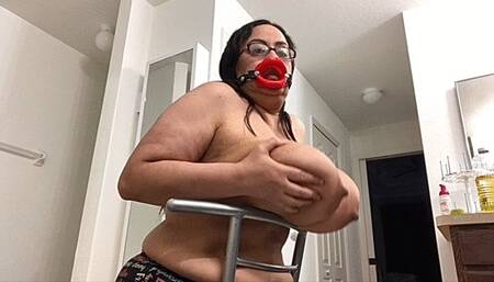 training tied purple tits