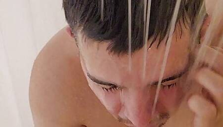 WOW! Straight Big Cock Twink Anal toy Play With Hot Cum Shower
