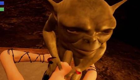 Fuck her pussy and mouth however you want! The Single Goblin sex cam demo, video game play through
