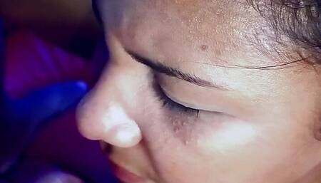 I blow my stepbrother until he cums on my face, I am a very accommodating stepsister, I like to suck dick