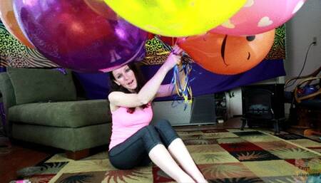 So Many Helium Balloons with Cigarette Popping