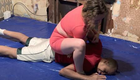 Competitive wrestling session with Sassy Savage