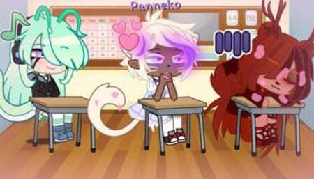 Messing around during school (Panneko + Onikuma) || Gacha Club