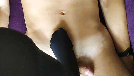 She Rubbing Me With Her Sexy Pantyhose Feet