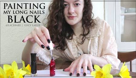Painting My Long Nails Black