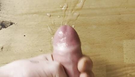 huge cumshot on table