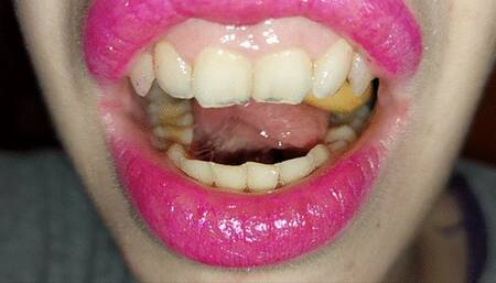 chewing and eating peanuts