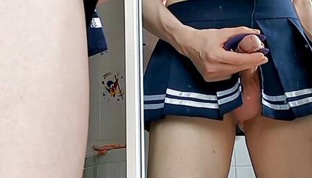 Amateur young femboy cumshot