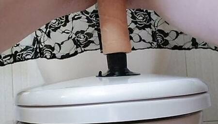 big toy masturbating in toilet