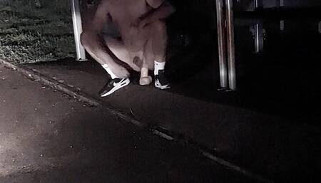 exhibition outdoor public dildo anal
