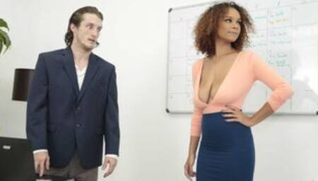 Sweet amateur ebony Raven Redmond fucks with a white surfer