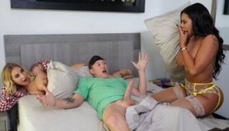 Two awesome girlfriends Stella Raee and Mary Jean are getting a big cock